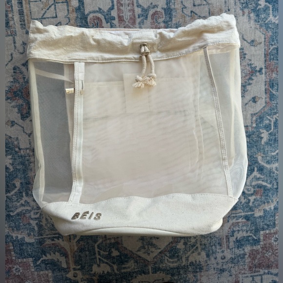 BEIS The High-brid Mesh Backpack in Beige - Picture 10 of 15